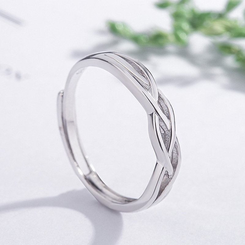 S925 Sterling Silver Winding Couple Ring