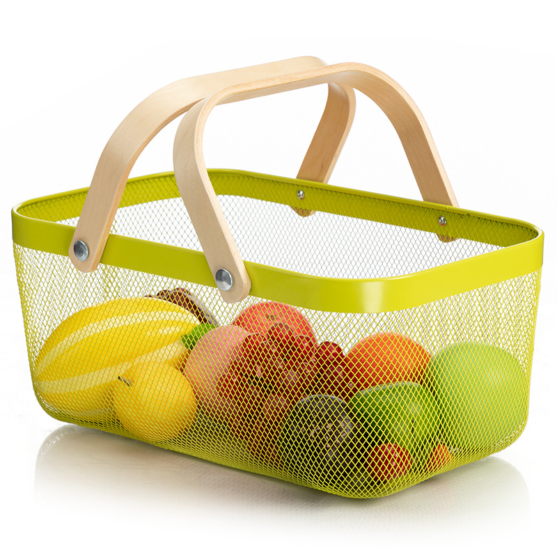 Title 11, Wooden Handle Mesh Basket Fruit Basket