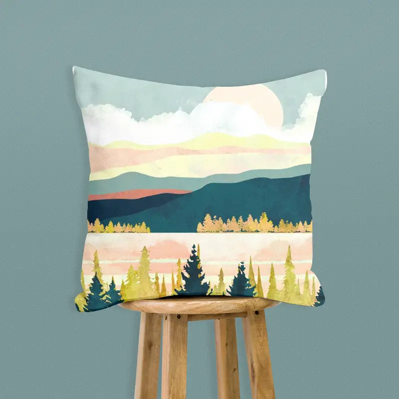 Creative Digital Print Mountains Pillowcase