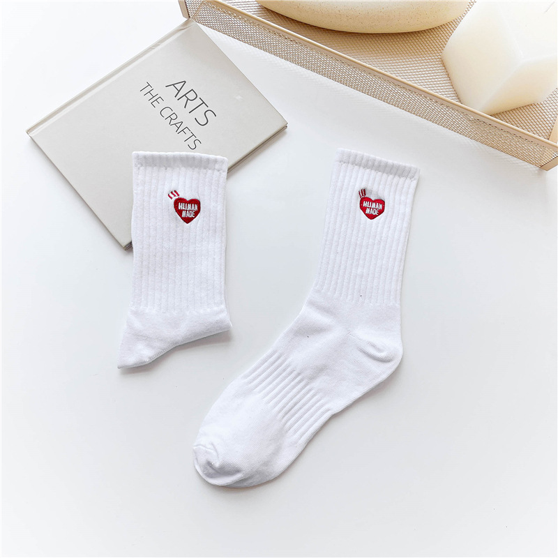 Title 2, Chaussettes Hautes Couple Couleur Unie Letter L...