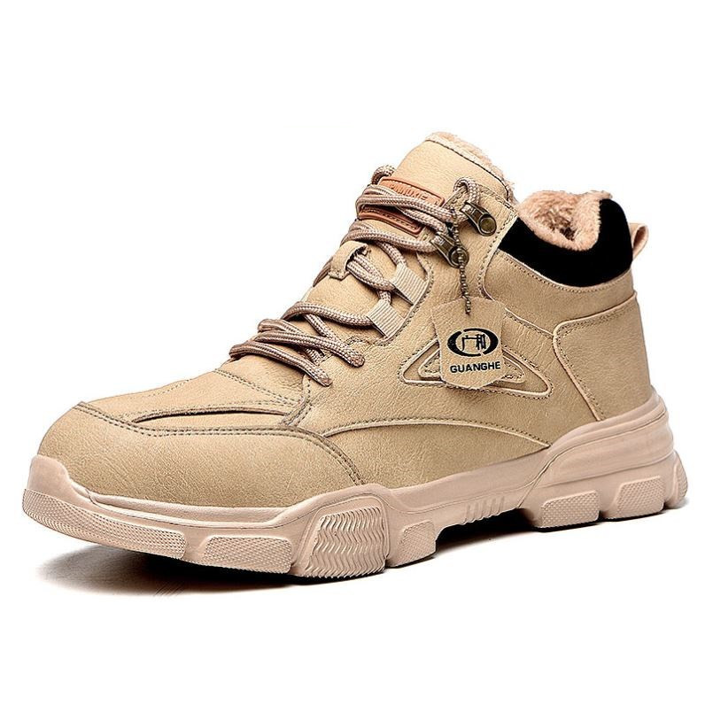 Khaki hightop cotton shoes