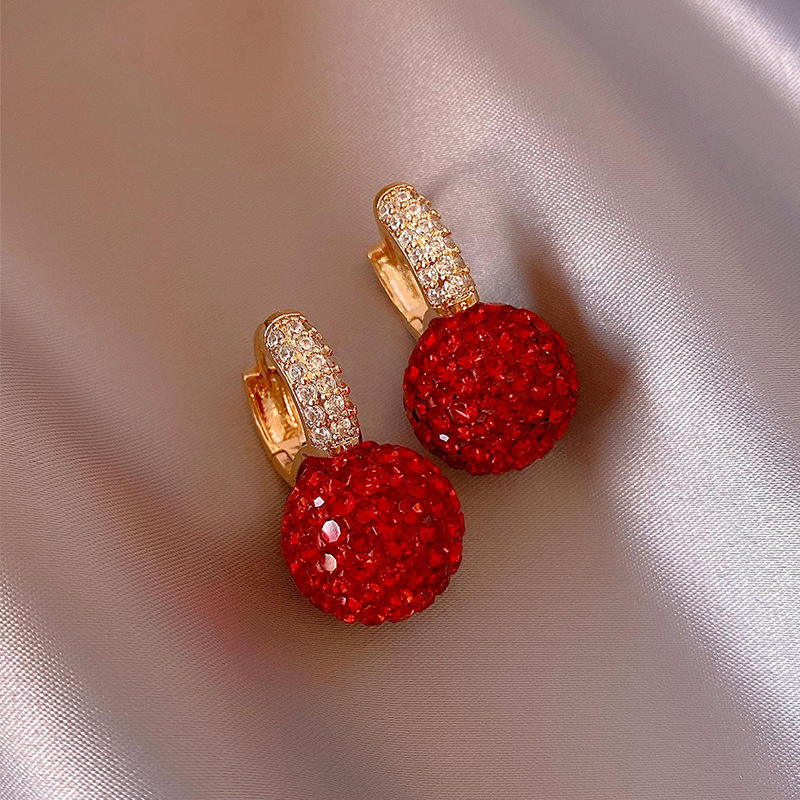 Title 3, Red Earrings Fashion Stud Earrings Korean Tempe...