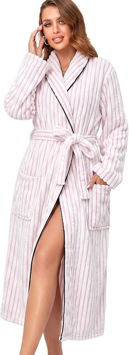 RONGTAI Women's Robe, Long Soft Bathrobe, Cozy Lounge Wear Gift — image 11