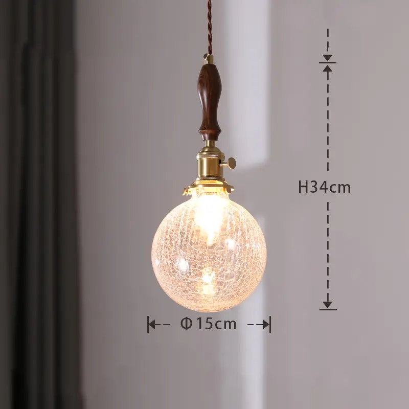 Japanese Round Retro Bedroom Bedside Chandelier