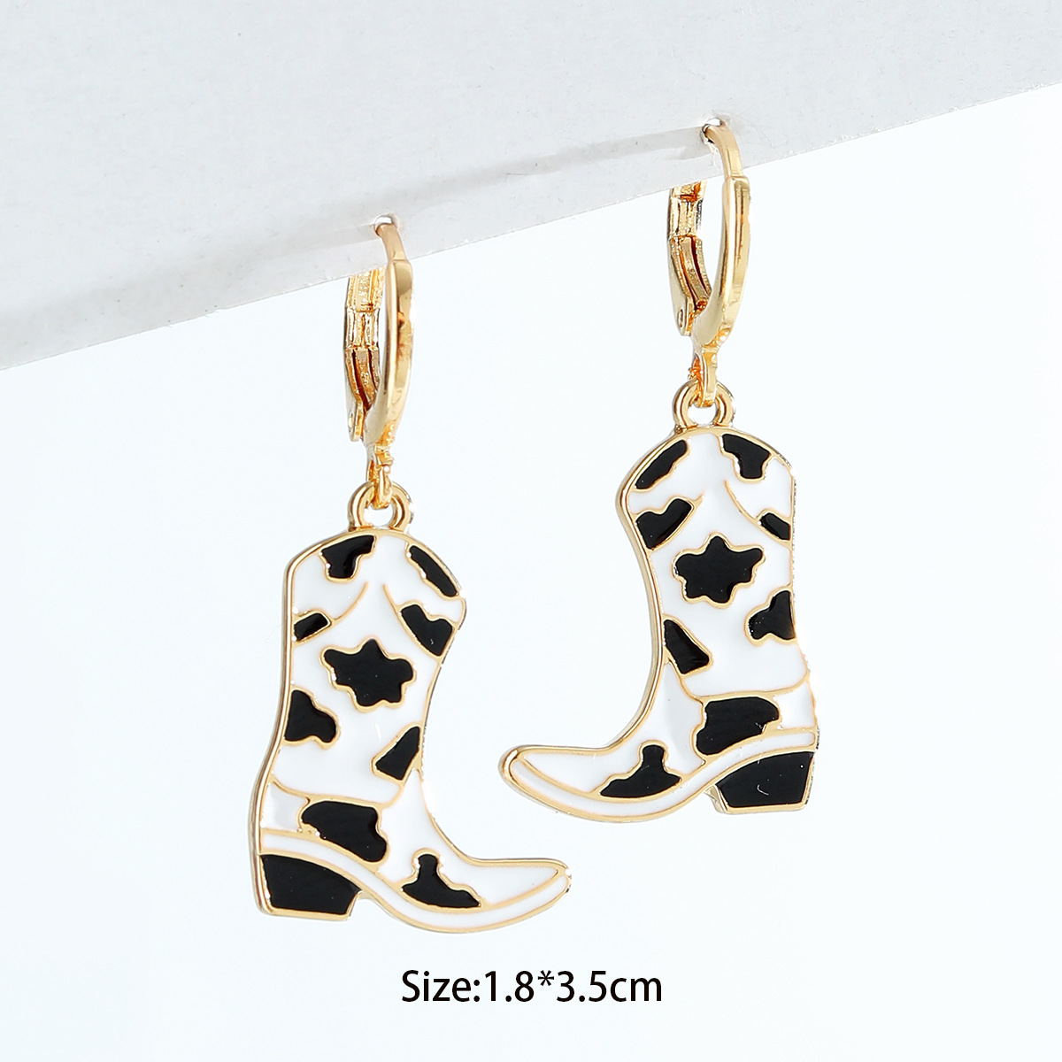 Title 1, Oil Dripping Western Cowboy Boots Earrings