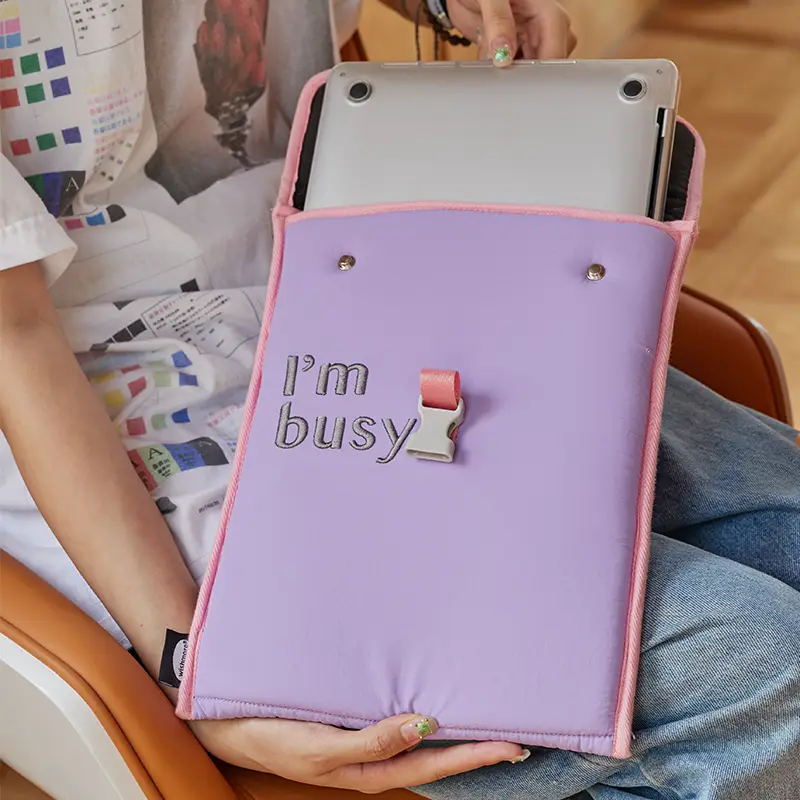 Color Blocked IPad Computer Bag, Contrasting Color Handheld Tablet Liner, Wear-resistant Protective Cover, Storage Bag, Gift