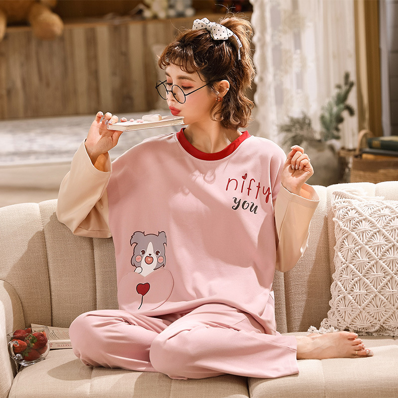 Title 4, Pajamas Ladies Long-sleeved Cotton Cartoon Suit...