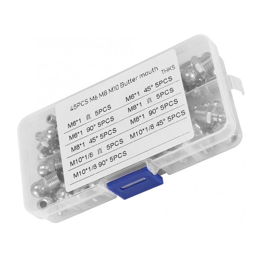 Универсальный смазочный ниппель с прямым изгибом в штучной упаковке