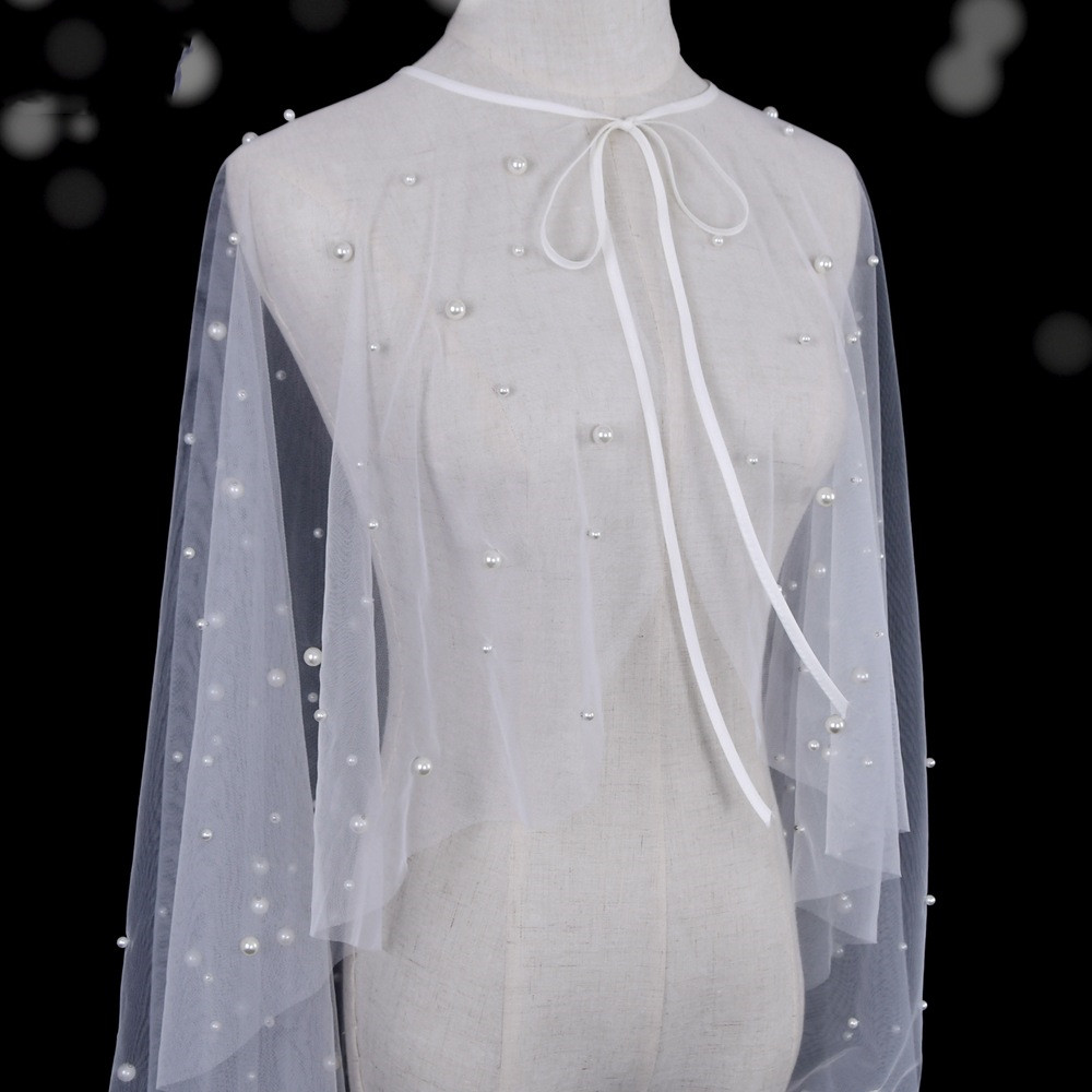 New Pearl Cloak Shawl Fashionable And Atmospheric Long Tail