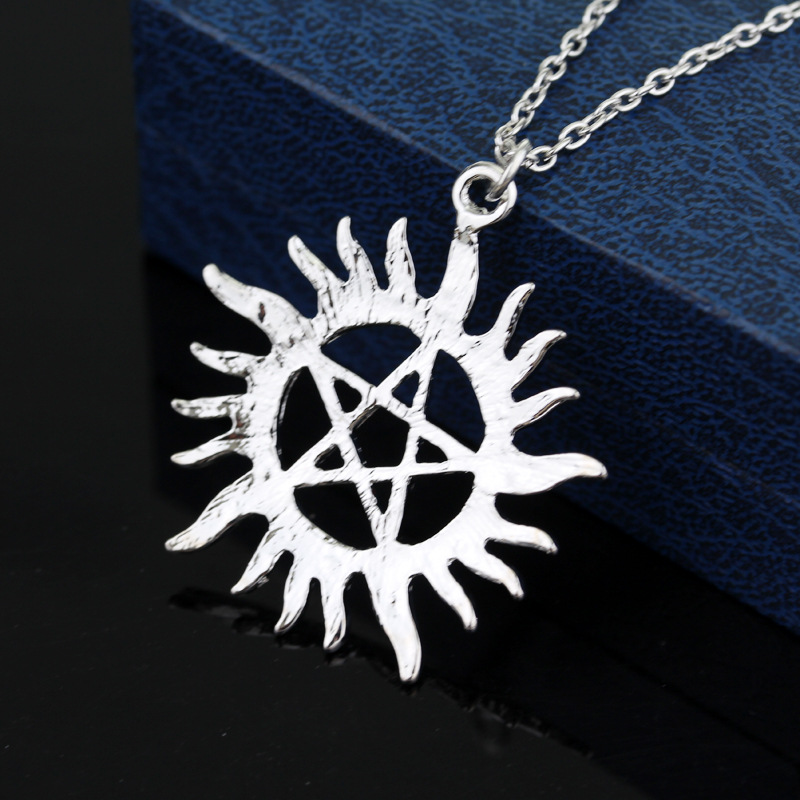 Male Pendant Pentagram Sun Necklace