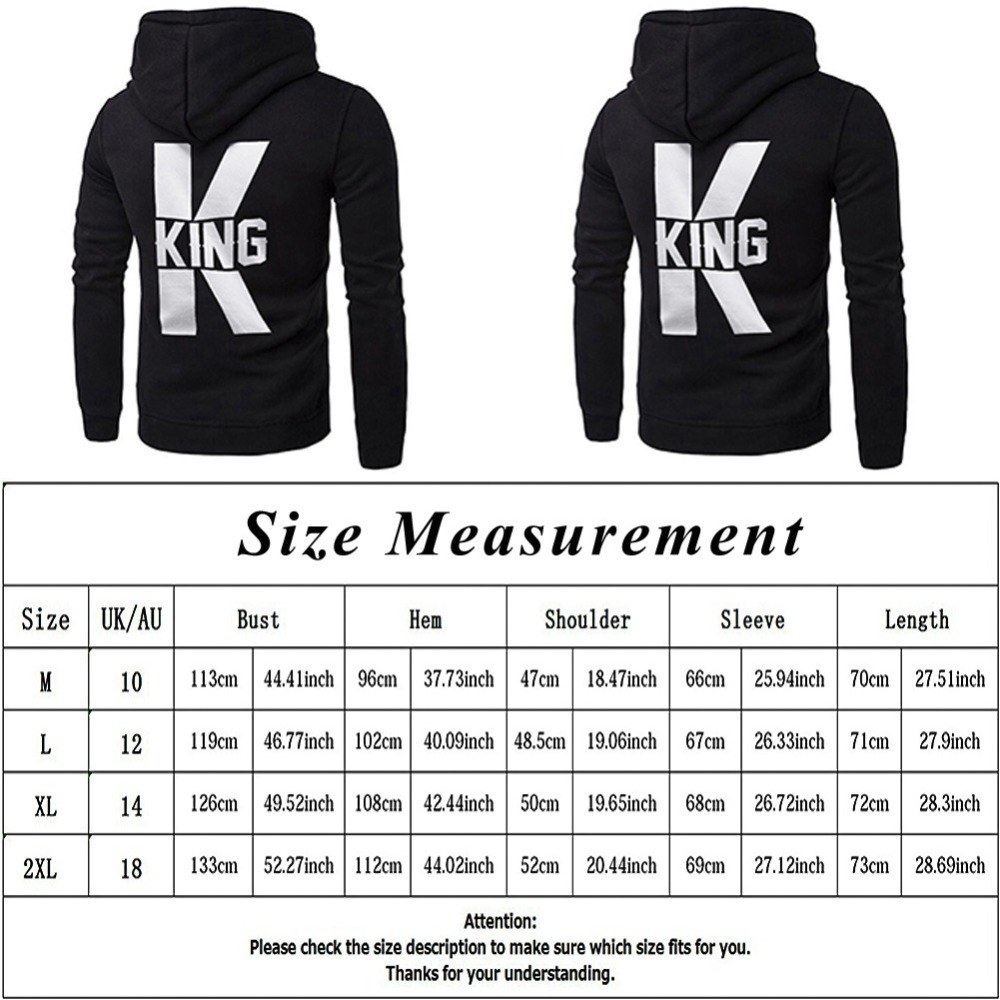 Title 1, Couple king/queen letter print hooded sweater