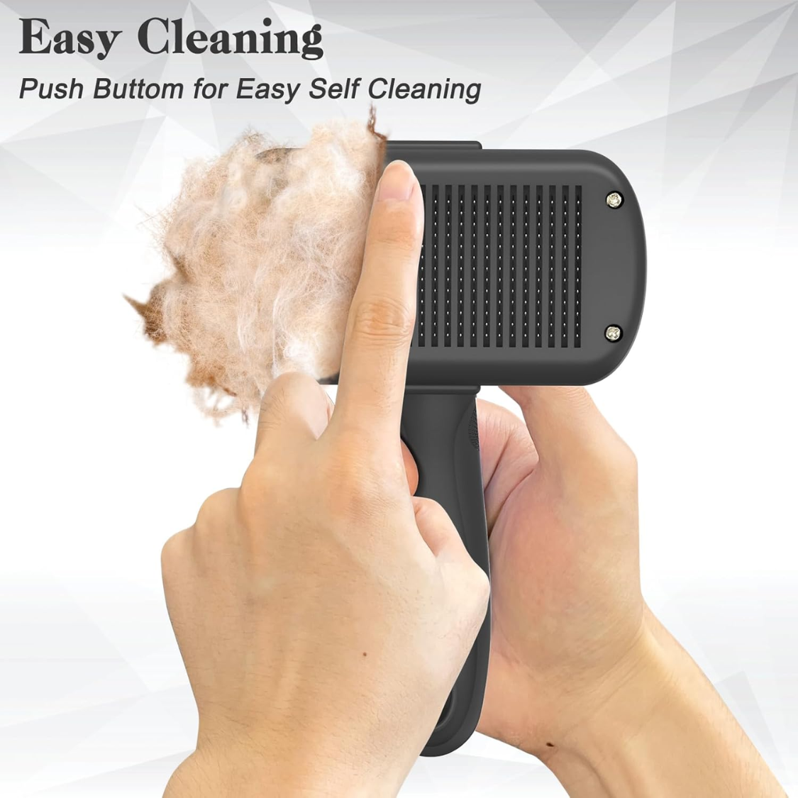 Self Cleaning Shedding Brush - Skin Friendly Grooming Tool For Dogs, Cats, And Puppies, Deshedding And Hair Removal For Long And Short Haired Pets, Black thumbnail 3