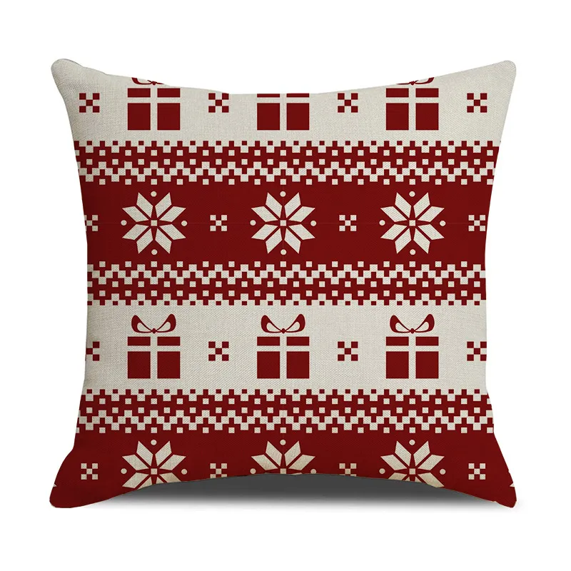 Christmas Linen Stripe Print Pillowcase Household Products – image 4