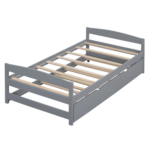 Twin Size Platform Bed with Twin Size Trundle β photo 3