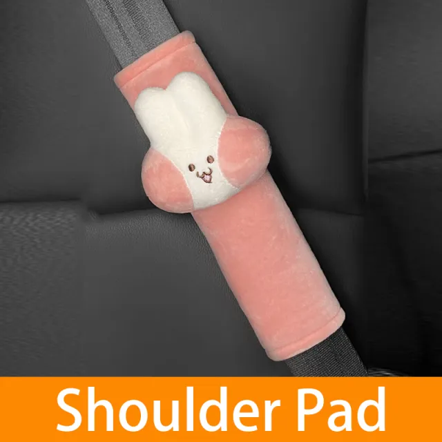 Cartoon Car Headrest Rabbit Pillow Interior Shoulder Strap - Shop at LoveMi