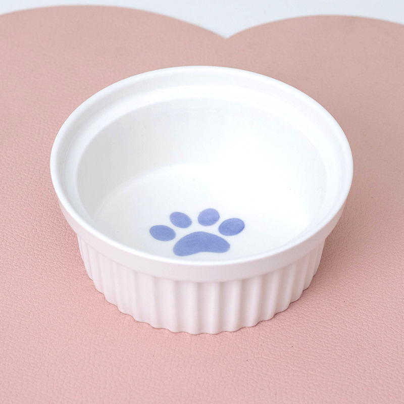 Single bowl Purple paw print