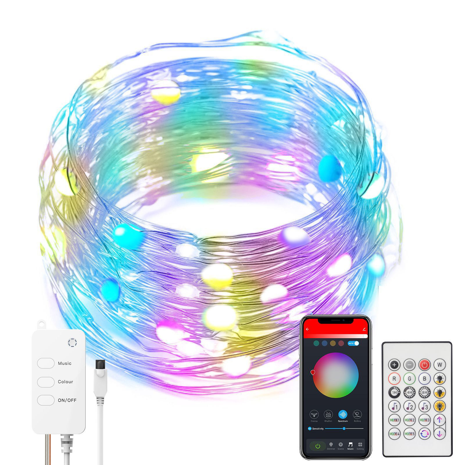 Smart LED String Lights Dancing With Music Sync Dreamcolor Fairy Lamp Garland For Home Christmas New Year's Decor Lighting — foto 4