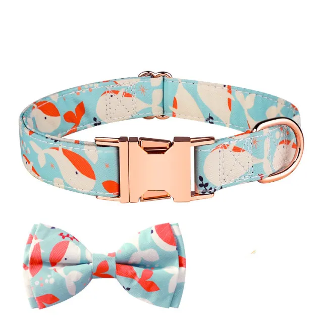 Pet Fashion Simple Bow Collar Set Orange Whale Love - Shop at LoveMi