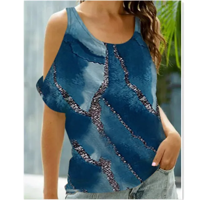Fashion Tie dye Print Short Sleeve Pullover Curb Shoulder 2 Style 3Xl - Shop at LoveMi