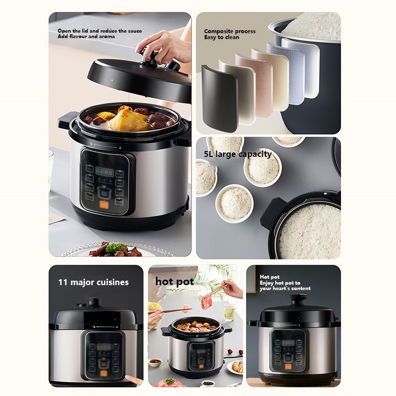 1050W Electric Pressure Cooker Multi-Purpose 5 Litre 10-in-1 Digital Screen UK 5
