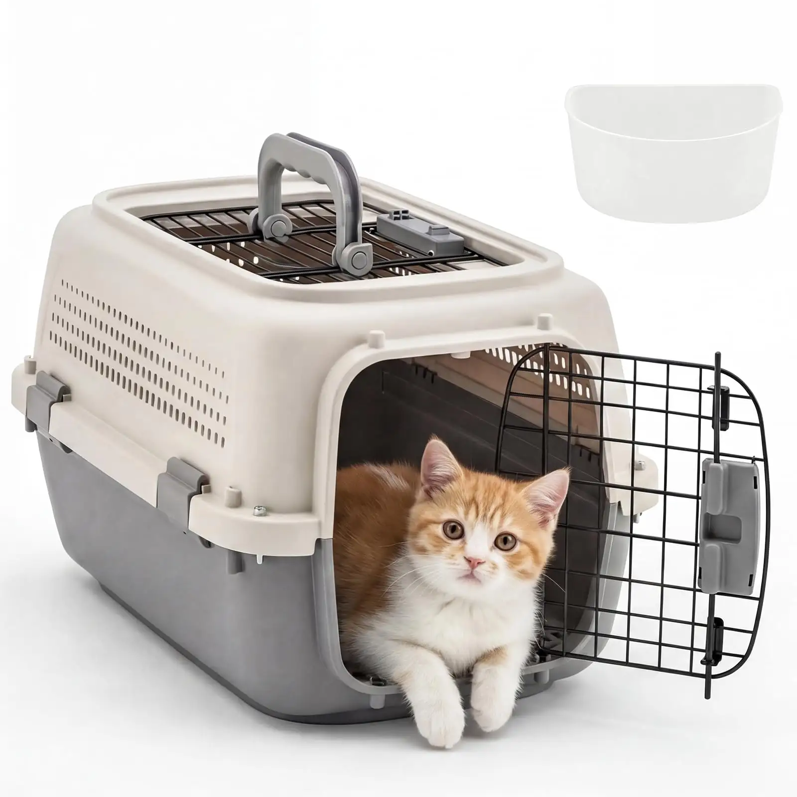Two-Door Pet Travel Carrier Top Entry Secure