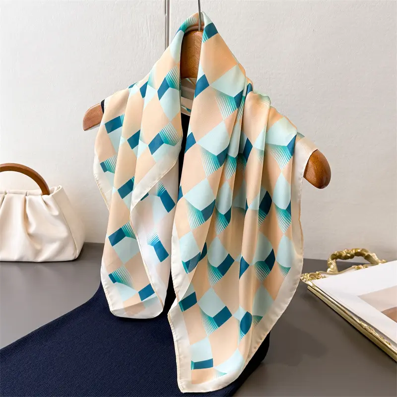Korean-style Gentle Style Solid-checkered Wide Scarf