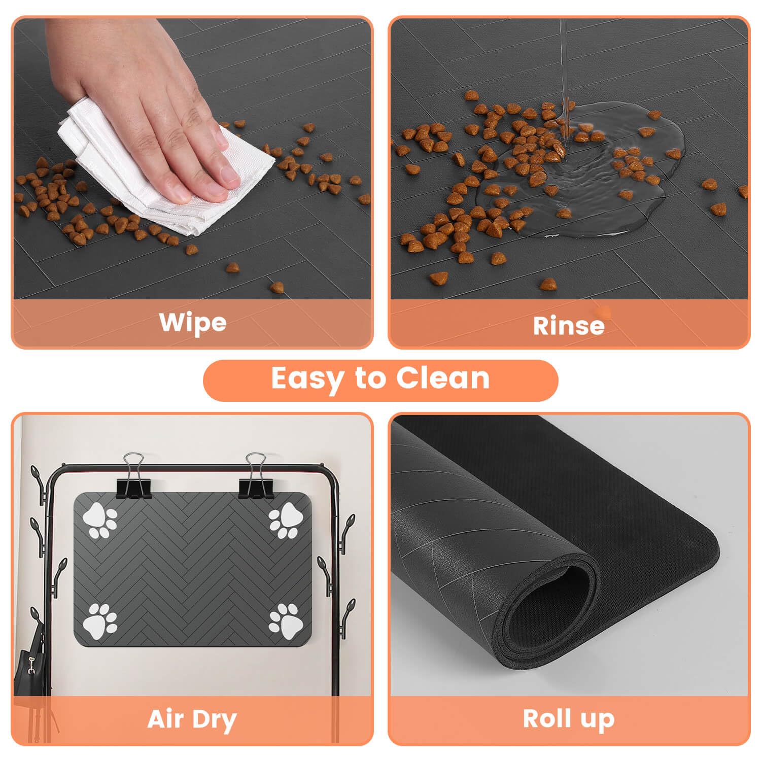 Pet Feeding Mat-Absorbent Pet Placemat For Food And Water Bowl, With Waterproof Rubber Backing, Quick Dry Water Dispenser Mat For Dog And Cat — foto 9