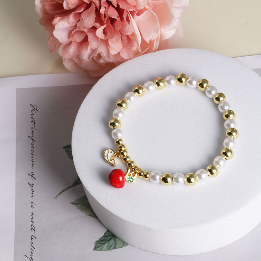 New Drip Oil Rabbit Love Pearl Bracelet