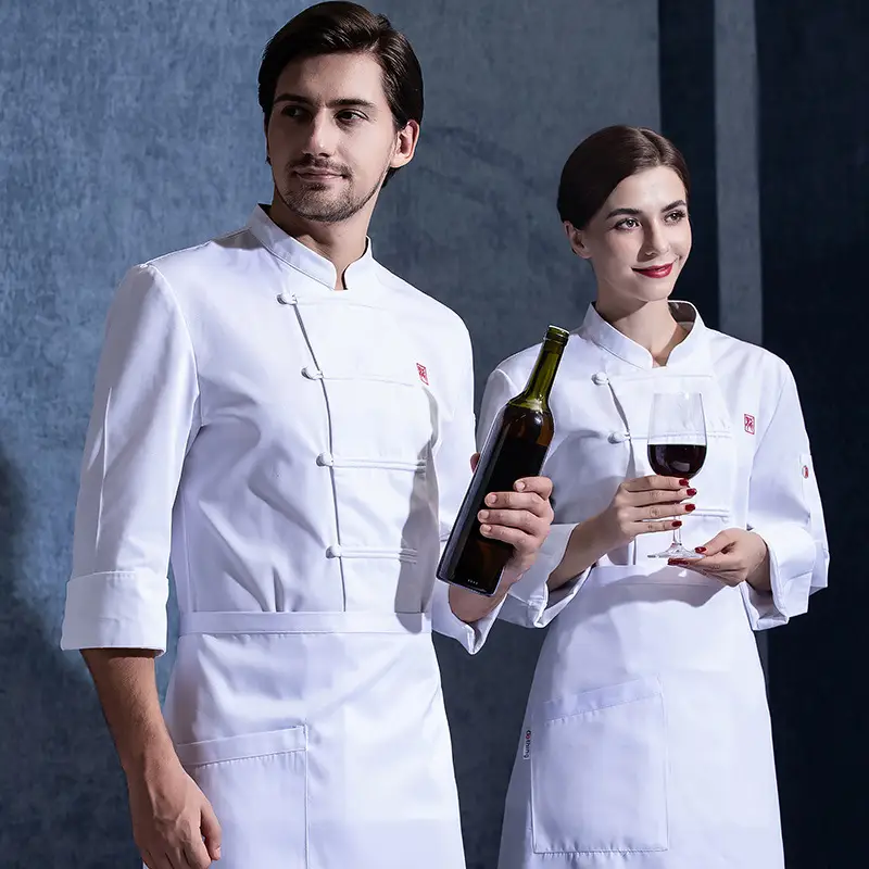 Simple Solid Color Kitchen Baking Work Clothes