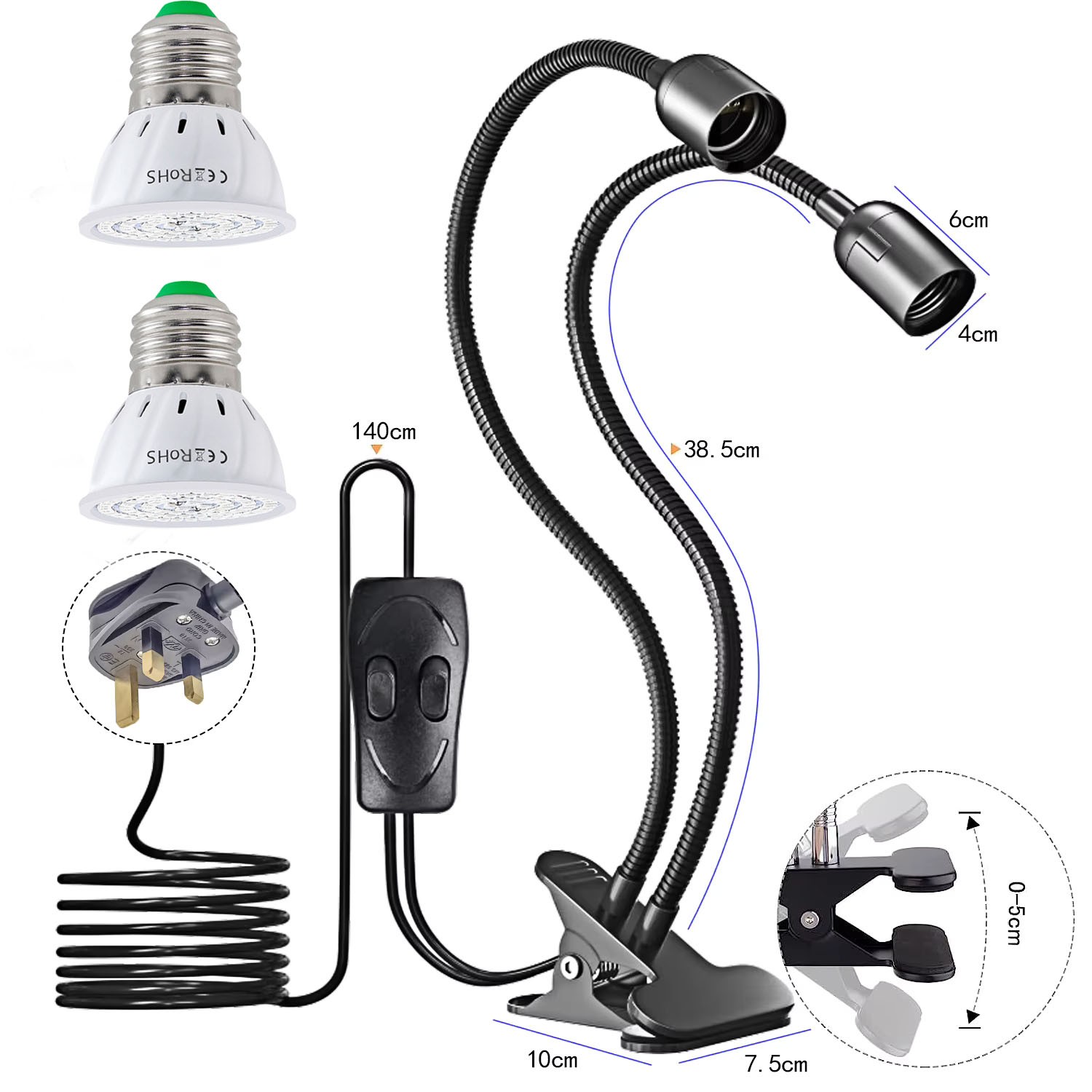 20W Clip LED Grow Light Full Spectrum For Indoor Plants Veg Seedling Lamp — image 9