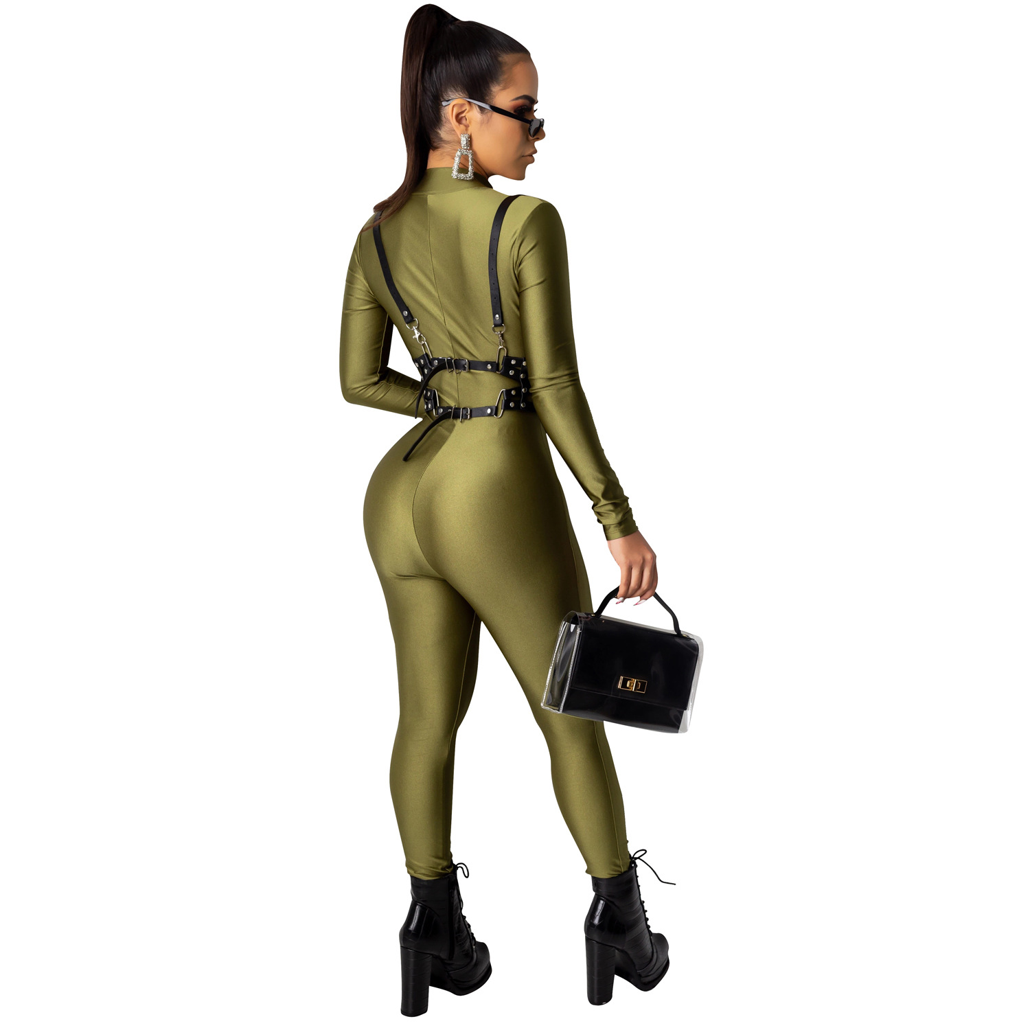 Title 10, Explosive style solid color long-sleeved jumpsuit