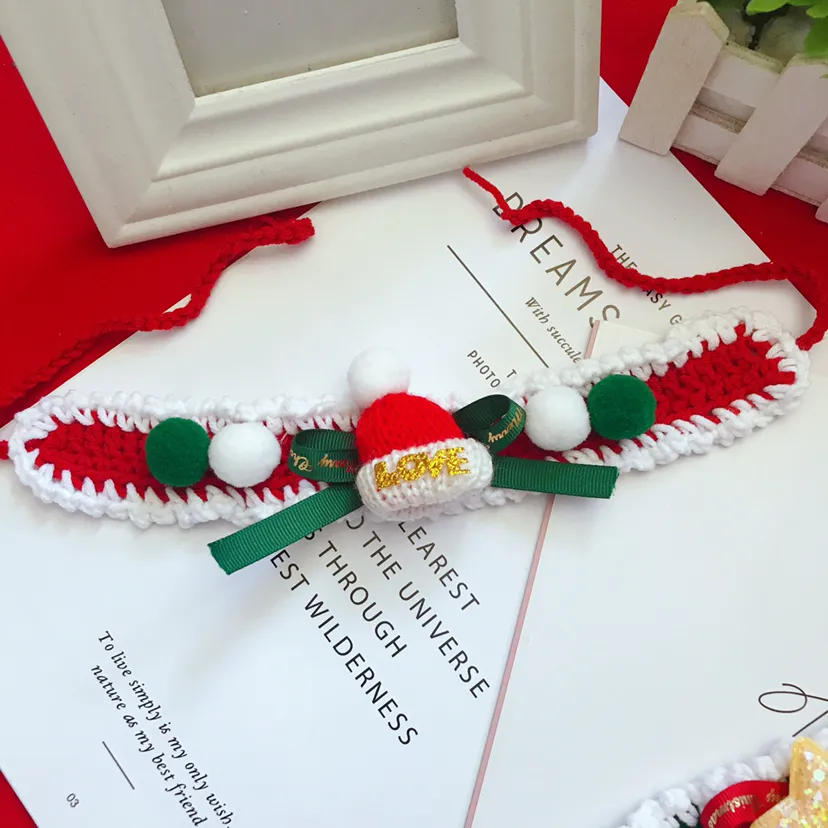 Wool Pet Collar Hand Woven Christmas