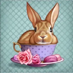 5D Diamond And Rabbit Digital Resin Rhinestone Painting Kit - View 1