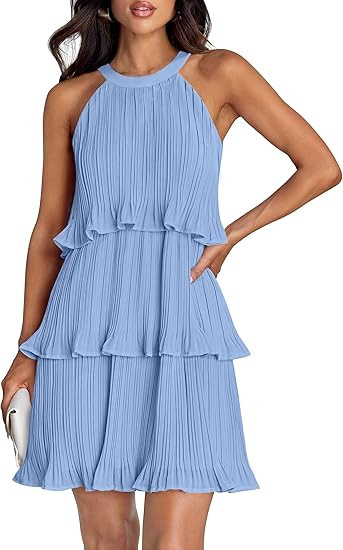Pullover Tiered Ruffled Hem Sleeveless Dress