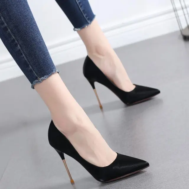 Metal Stiletto Heels For French Girls Black - Shop at LoveMi