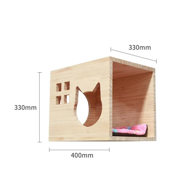 Pet Cat Climbing Frame Wall Type Solid Wood Wall Hanging Platform Ladder Pets Accessories Cat Litter - Shop at LoveMi