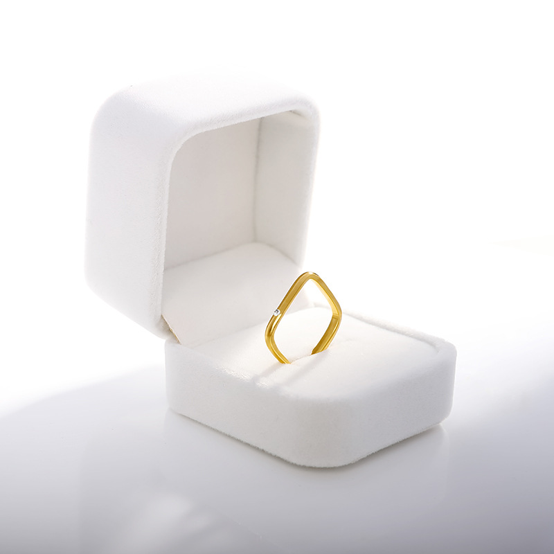Stainless Steel Ring Small Red Book Vibrato Explosion Small Square Ring