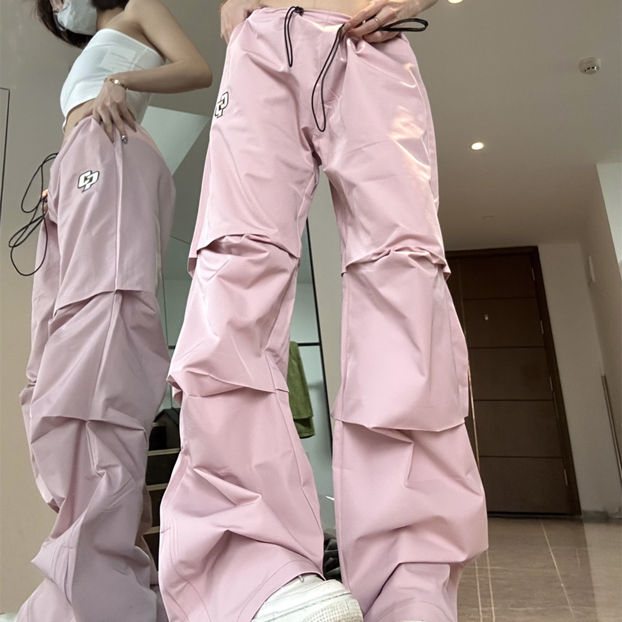 Title 1, Dames Retro Geplooide Roze Overall – Casual Chi...