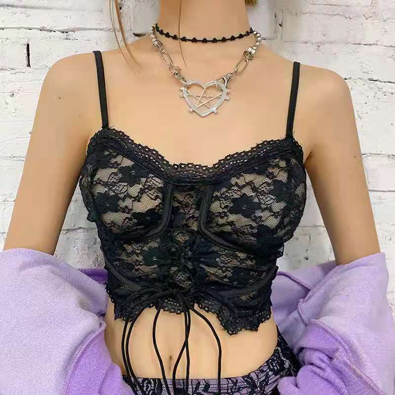 Title 5, Lace Self-cultivation Sling All-match Hollow St...