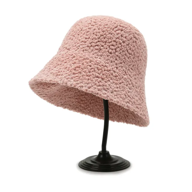 All match Fashionable Fisherman Hat Plus Velvet Warm Ear Protectors Show A Small Face Pink - Shop at LoveMi