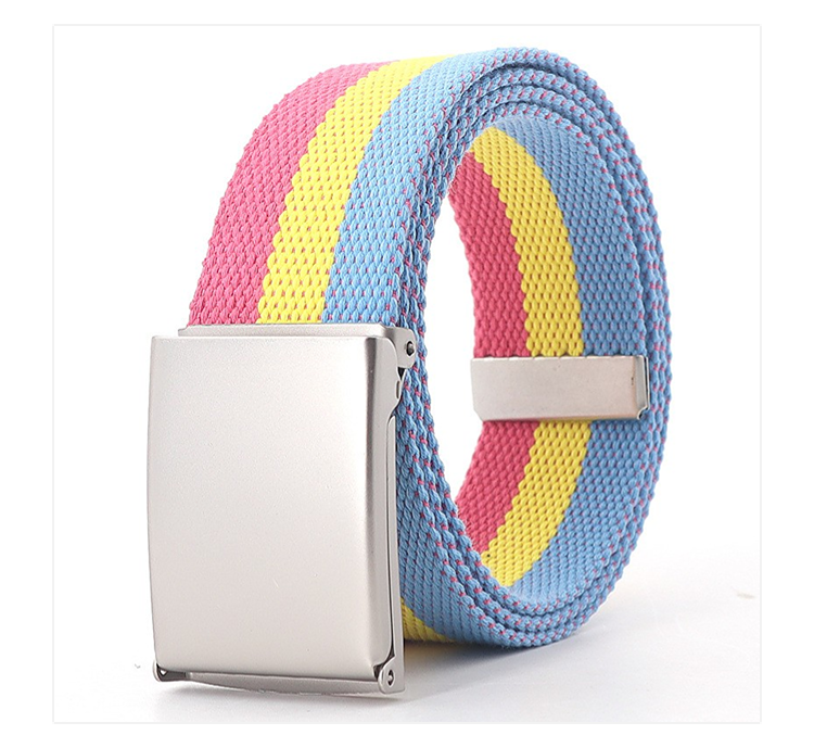 Title 4, White Military Buckle Colored Belt Men