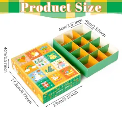 Spring Theme Party Favor Treat Boxes Cute Bunny Carrot Bird Pattern Candy Chocolate Box DIY Holiday Advent Calendar Gift Boxes For Spring Summer Bi... - View 1