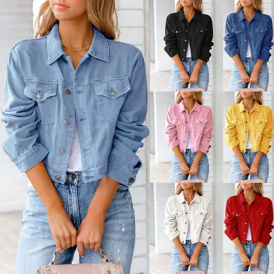 Long Sleeve Denim Jacket Autumn Winter New Style Commute Style Universal Gender Casual Fashion Short Outerwear