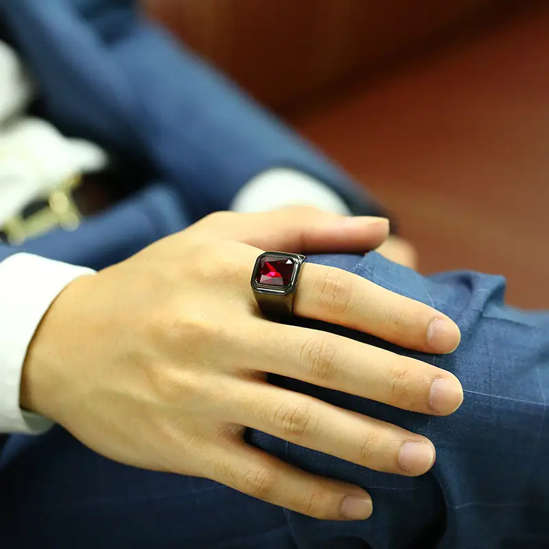 Personalized Diamond-studded Titanium Steel Ring