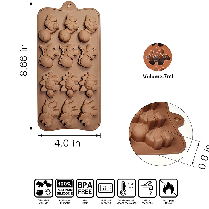 Title 3, Dinosaur Silicone Christmas Chocolate Fondant Mold