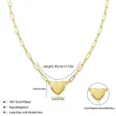 Magnetic Heart Matching Necklace For Couples, 18K Gold Rose Gold Plated Stainless Steel Paperclip Chain, Relationship Friendship Gift view 2