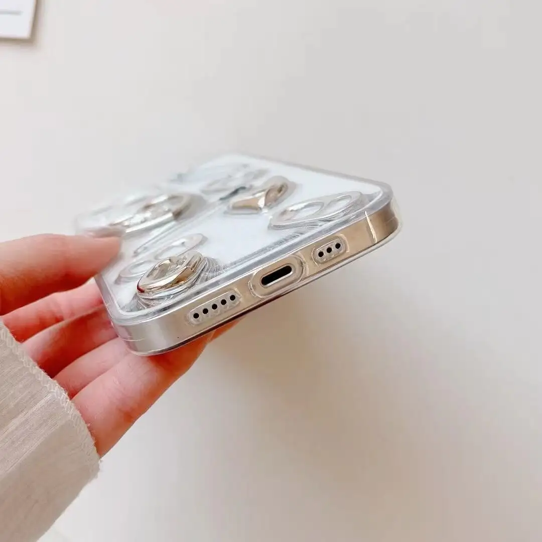 Transparent Epoxy Phone Case Three-dimensional Love X Lens All-inclusive Protective Cover