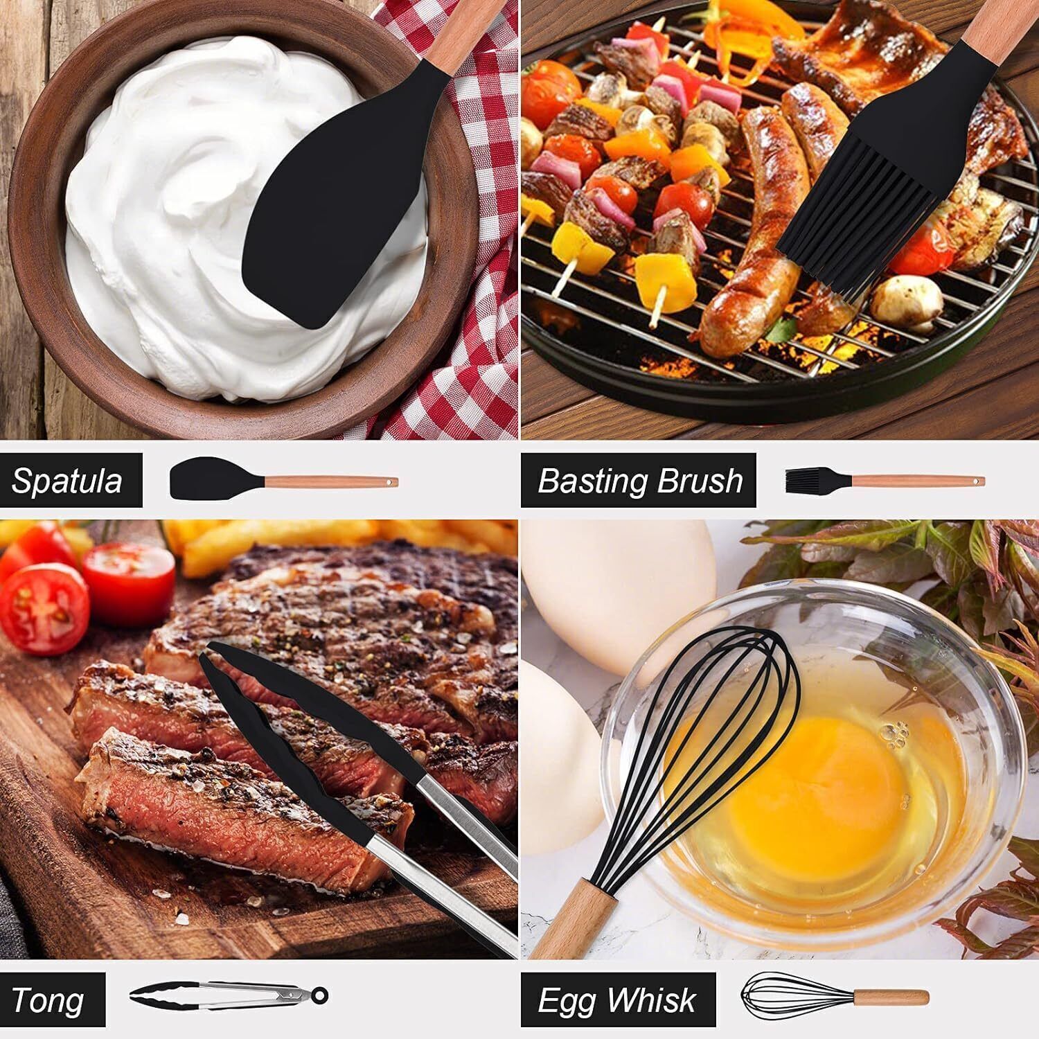 New 12Pcs Kitchen Utensils Set Silicone Cooking Nonstick Spatula Turner Spoon — image 12