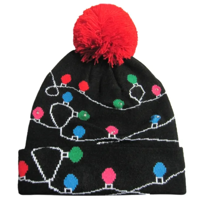 Christmas knitted hat with printed woolen hat - Shop at LoveMi