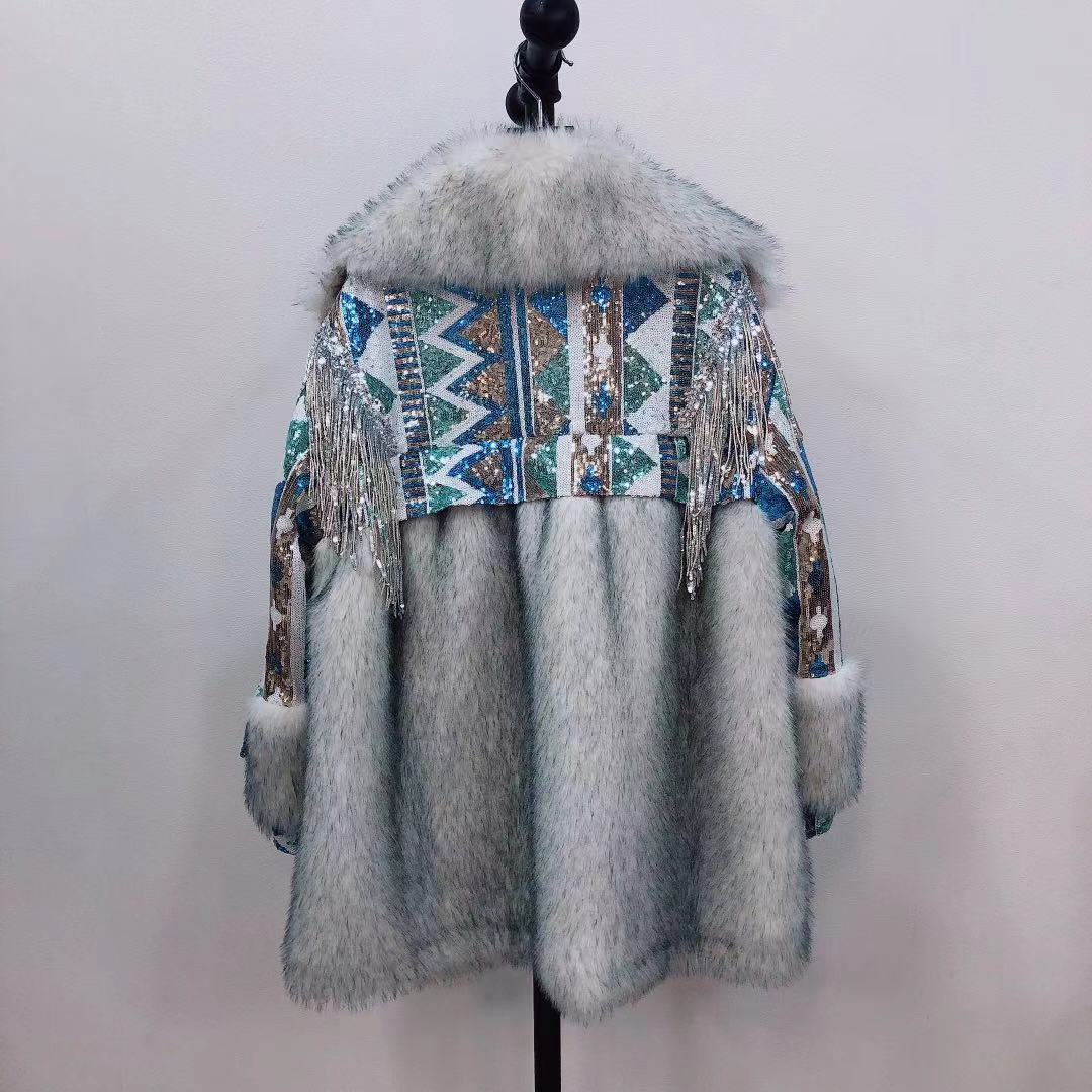 Fur One Fashion Coat Female Lamb Hair